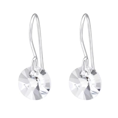 Aramat Jewels | Oorhangers | Zilveren Oorhangers - Transparant Kristal - 8mm | | | |10mm | Zilver | Kinderen, Volwassenen | Verkleurd niet