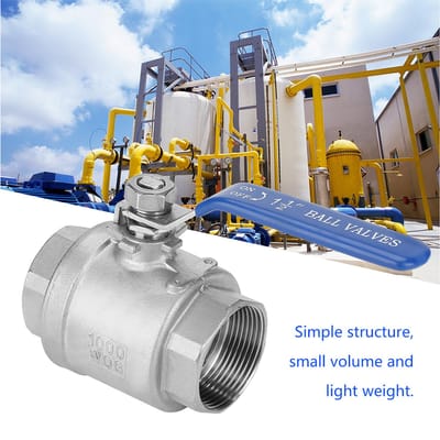 Vanne à bille deux pièces en acier inoxydable 304 pleine voie filetage femelle 1‑1 2  DN40 1000 WOG