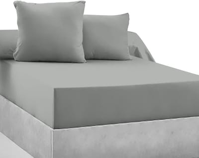 Omgoods - Fitted Sheet 100% Katoen 160 x 200 cm - Grijs met 30 cm Hoekdiepte