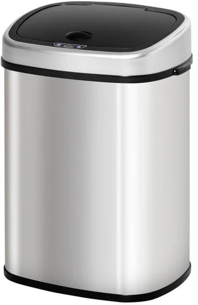 Prullenbak met Sensor 48L - Automatische Afvalbak met Bewegingssensor - Waterdichte - Roestvrij Staal - Vuilnisbak voor Huishouden en Kantoor - Zilver