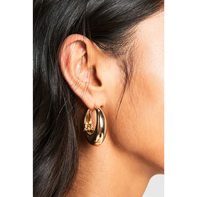 boohoo Dames Oval Hoops | Goud