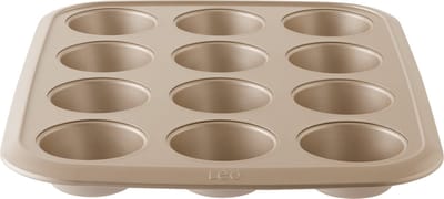 LEO Muffinvorm met 12 cups Balance 8x3,50cm - Champagne - PFAS-vrij