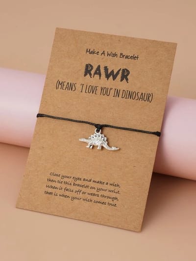 Bixorp Friends Vriendschapsarmbandje met Stegosaurus Dinosaurus Zilverkleurig - BFF Armband - Best Friends Armband Vriendschap Cadeau