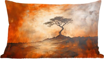 Sierkussens - Kussentjes Woonkamer - 60x40 cm - Boom - Landschap - Oranje