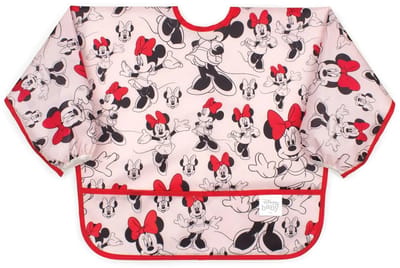 Bumkins - Sleeved Bib | Baby Mouwslab - Disney Minnie Mouse Pink (6-24 maanden)