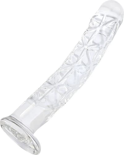Glazen Dildo Met unieke structuur Medium 18 cm