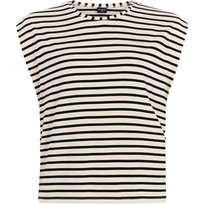 Protest PRTFancier - T-shirt Dames - Mouwloos - Ronde hals - Loose fit - Crème