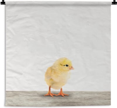 Wandkleed Animalprintshop - Kuiken dierenprint kinderkamer Wandkleed katoen 60x60 cm - Wandtapijt met foto