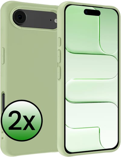 Hoesje 2 Stuks - Geschikt voor Apple iPhone Air - Sterk & Shockproof - Case Siliconen - Back Cover - Telefoon Hoes - Groen
