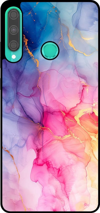 Smartphonica Telefoonhoesje Geschikt voor Huawei P40 Lite E met marmer opdruk - TPU backcover case marble design - Regenboog geschikt voor Huawei P40 Lite E