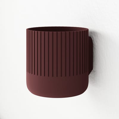 Fleuriek - Bloempot voor aan de muur Rood - Japandi hangpot binnen voor plantenwand, Decoratieve plantenhangers - Kunststof plantenpot voor aan de wand - D12 cm