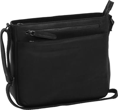 The Chesterfield Brand Leren Schoudertas Mumbai Shoulderbag Black Zwart