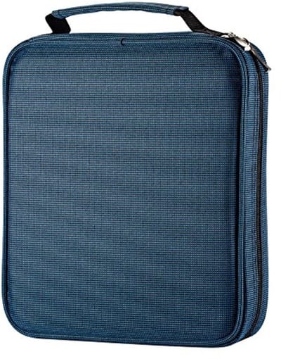 Thijox - Grote Capaciteit Pencil Case Oxford Pennenetui met Handvat voor 120 Standaard Potloden en Kleurpotloden, Draagbare Organisator in Blauw