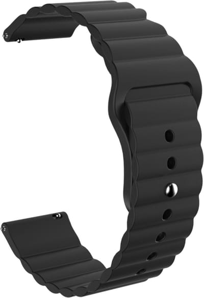 Siliconen bandje - geschikt voor Samsung Galaxy Watch 7 / Watch FE / Watch 6 / Watch 6 Classic / Watch 5 / Watch 5 Pro / Watch 4 / Watch 4 Classic / Watch 3 41 mm / Active / Active 2 / Watch 42 mm - zwart