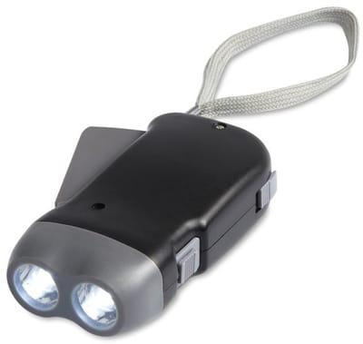 Knijpkat Dynamo Zaklamp - 2 LED - Zelfopladend - Zonder Batterijen - Noodzaklamp - Noodpakket