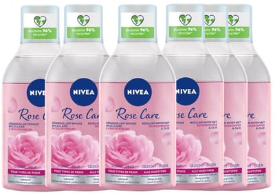 NIVEA Rose Care Micellair Water met Rozenwater – Make-up Remover & Reiniging – Alle Huidtypes – 400 ml – 6-Pack