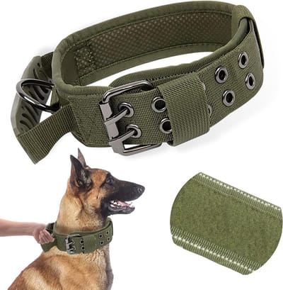 Verstelbare Reflecterende Hondenhalsband met Handgreep, Gewatteerd en Breed Ontwerp voor Middelgrote en Grote Honden