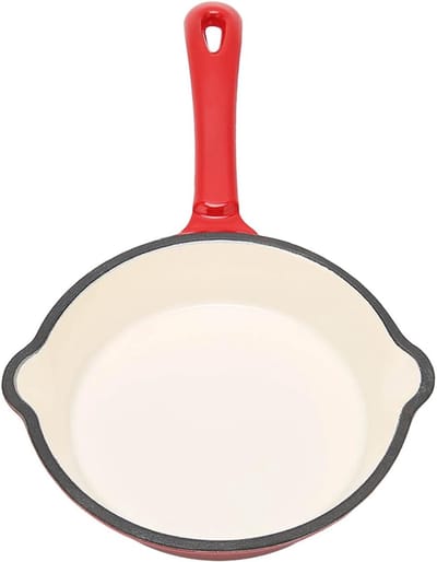 Frituurpan Gietijzer - Koekenpan Emaille - Thuis Koken - Dubbele Lagen Anti-aanbak - 16 cm Diameter