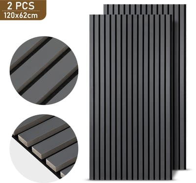 Akoestische panelen 2x Geluidsabsorberend paneel Geluidsdemping 120x60x2.1cm Akoestisch Wandpaneel Grijs