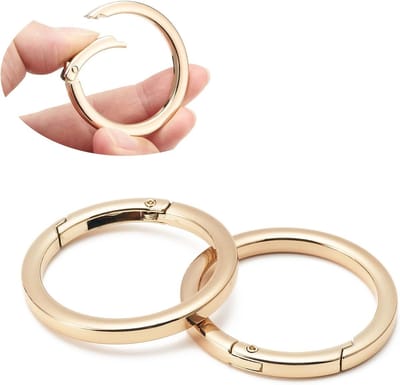 4 Stuks Trigger Spring O Ring Metaal Ronde Carabiner Clip Snap voor Handgemaakte Tassen, Sleutelhangers en Accessoires in Goud