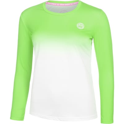 BIDI BADU Crew Gradiant Longsleeve Dames-Neongroen,Wit