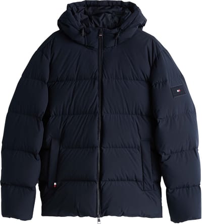 Tommy Hilfiger Donsjas Hooded Puffer - Donkerblauw - Maat XXL