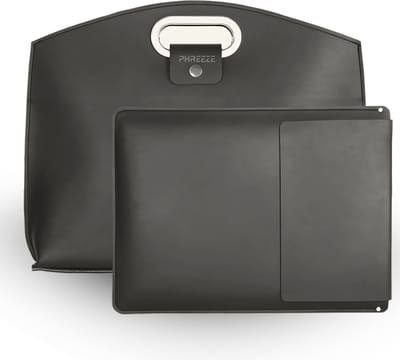 Luxe Laptoptas met Uitneembare Laptop Sleeve - Vegan Leer - Handtas Vrouwen en Mannen - Zwart