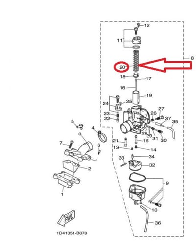 Ressort boisseau de carburateur pour moto Yamaha 50 DTR 2003 à 2008 4SB-E4331-01