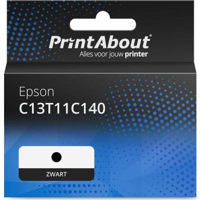 PrintAbout huismerk Inktcartridge C13T11C140 Zwart Geschikt voor Epson