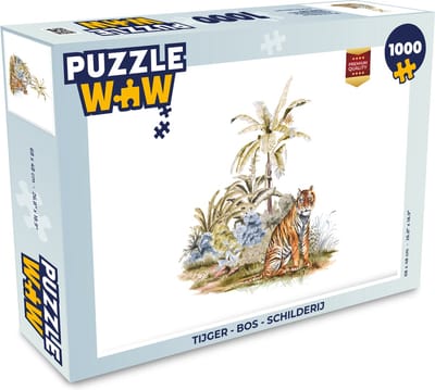 Puzzel Tijger - Bos - Schilderij - Legpuzzel - Puzzel 1000 stukjes volwassenen
