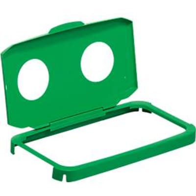 Klappdeckel voor afvalverzamelbak voor recycleerbaar afval DURABIN® 60 liter  - met 2 gaten