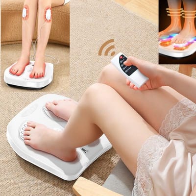 Vibratie Voet Been Trainer met Warmte, Afstandsbediening, Instelbare Vibratiesnelheid Elektrische Machine, voor Circulatie, Plantaire Fasciitis EU Plug wit