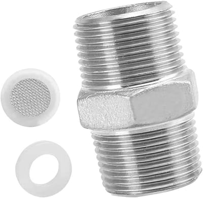 Verlengslang voor Douche met Draadadapter en Luchtfilter - RVS 1,2 cm - Inclusief 1 O-ring en 1 Bubble Filter voor Optimale Waterdoorstroming