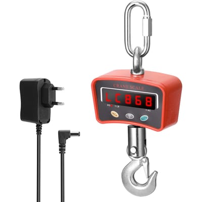 Mini LCD Digitaal 1000kg Kraanweegschaal Draagbaar Industrieel Elektronisch Zwaar Gebruik Gewicht Haak-Hangend EU Plug oranje