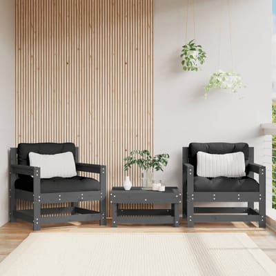 vidaXL - Tuinstoelen - 2 - st - massief - grenenhout - grijs
