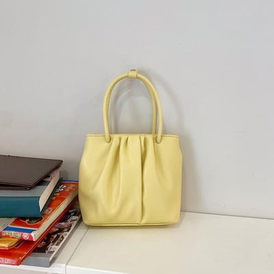Vierk Geplooide Veelzijdige Kleine Tas voor Vrouwen in Lente en Zomer Nieuw Zacht Draagbaar Casual Koreaanse Versie Eén-schouder Crossbody Tas Trendy beige
