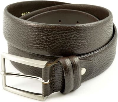 Bruine nette pantalon riem met patroon. Maat 95