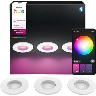 Philips Hue Xamento badkamerinbouwspot - wit en gekleurd licht - 3-pack - wit