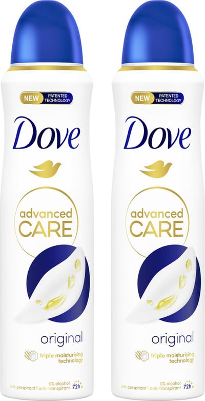 Dove - Anti-Transpirant Deodorant Spray - Original - Advanced Care - 2 x 150 ml - Voordeelverpakking
