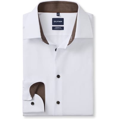 OLYMP Luxor 24/Seven Overhemd, Comfort Fit, New Kent, Wit