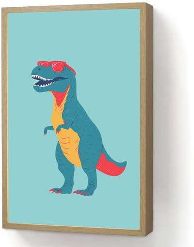 Wandlamp 40x60 cm - Oplaadbaar - Dinosaurus - Blauw - Zonnebril - Wandlampen binnen woonkamer - Slaapkamer lamp - Decoratieve nachtlamp - Vloerlamp draadloos