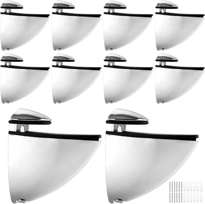 Set van 10 Verstelbare Glazen Planksteunen, Wandmontage, Geschikt voor 3-16mm Dikke Planken, Duurzaam en Sterk, Ideaal voor Glazen en Houten Planken