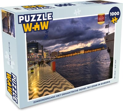 Puzzel Zonsondergang met dramatische hemel bij Izmir in Europa - Legpuzzel - Puzzel 1000 stukjes volwassenen