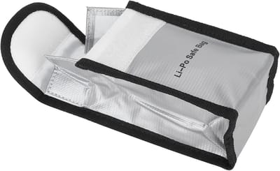 Batterij Veilige Tas - Batterij Beschermtas - Veilige Opslag - Vuurwerend Materiaal - 90 x 55 x 140 mm - Zilver