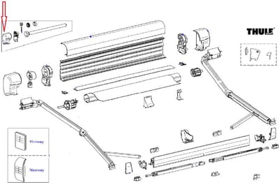 Thule 8000 Eindkap vaste bak links 220V Antraciet