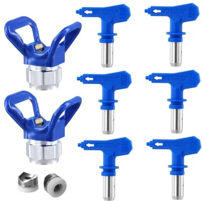 Allecta - Omkeerbare airless verfspuittips set voor woningen en constructie, 6 maten