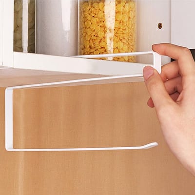 Thijox - Keukenrolhouder zonder boren, papieren handdoekrolhouder wandmontage, zelfklevend, duurzame rolhouder van gelakt ijzer, compact 26x10,8 cm vo