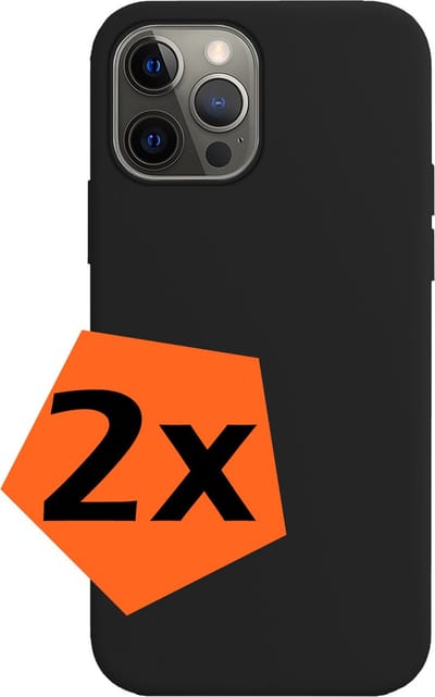 Hoes - 2 Stuks - Geschikt voor Apple iPhone 14 Pro - Sterk & Shockproof - Case Siliconen - Back Cover - Telefoon Hoes - Zwart