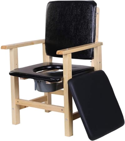 Douche commode stoel - Rolstoel toilet - Ouderen helpen - Opvouwbaar en draagbaar - 51x52x120 cm - Grijs