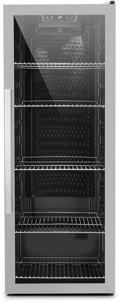 Klarstein Koelkast Beersafe 6XL 171 liter 5 plateaus glazen panoramadeur roestvrij staal - Drankenkoelkast - 171L - LED - RVS - Display Touch - Compact Koelkast Vrijstaande Koelkast Kleine Koelkast Fridge - Mini Fridge - Drankkoeler